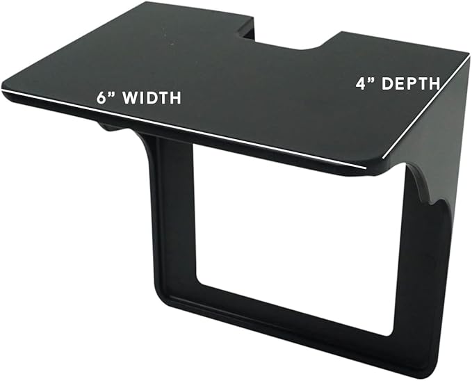 Storage Theory Power Perch Double Wall Outlet Shelf - Declutter & Reclaim Bathroom Counter Space - Alexa Stand, Apple Homepod Shelf, Toothbrush Holders Wall Mounted - Black, 1-Pack