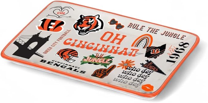 The Memory Company Officially Licensed NFL Team Spirit Ceramic Trinket Tray, Decorative Storage Catch-All, Home & Office Organizer, Gift for Football Fans