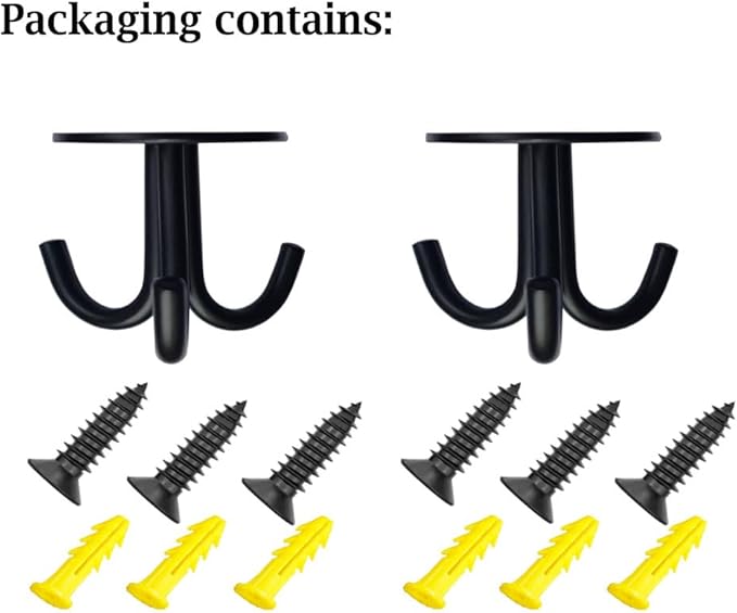 Stainless Steel Heavy Duty 3-Claw Coat Hook, Robe Hanger Ceiling Mount Hook, Towel Hook, Perfect Touch Your Bathroom, Bedroom, Closets, Wardrobe, Kitchen (2 PCS, Black)