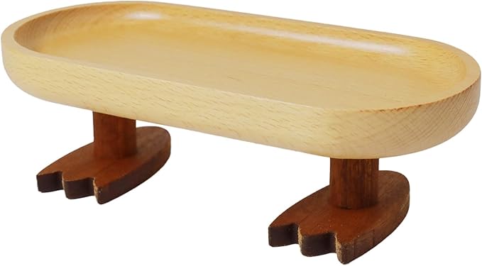 Wood Key Tray for Entryway Table, Key Bowl, Jewelry Tray, Valet Tray with 2 Cute Duck Feet, for Rings, Wallet, Watch, Remote, Coin, Bracelets
