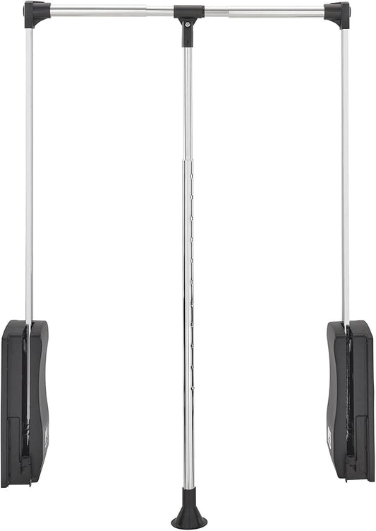 Rev-A-Shelf 21.5 to 26 Inch Pull Down Adjustable Side Mounted Closet Rod for Cabinets with Telescoping Handle and Hardware, Chrome, CPDR-1826