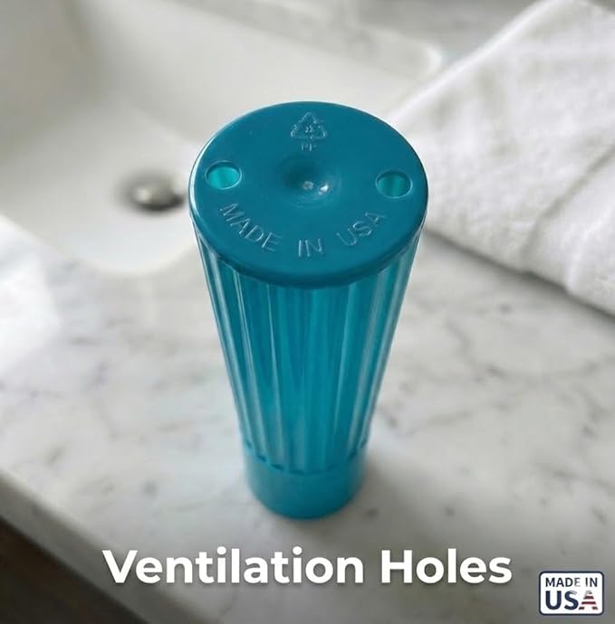 Toothbrush Holder - Blue, Made in USA, with Ventilation Holes, for Toothbrush Covers, Toothbrush Holder, Toothbrush Soft, Durable Design, Hygienic Bathroom Accessory