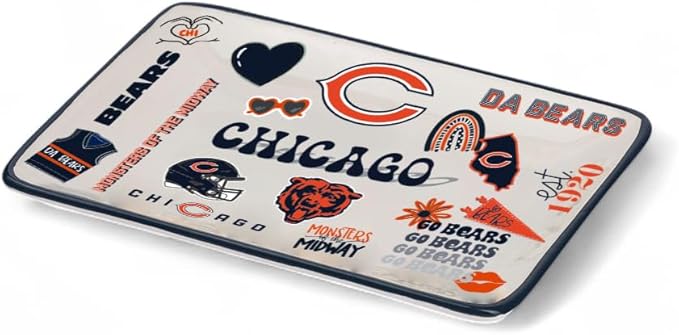 The Memory Company Officially Licensed NFL Team Spirit Ceramic Trinket Tray, Decorative Storage Catch-All, Home & Office Organizer, Gift for Football Fans