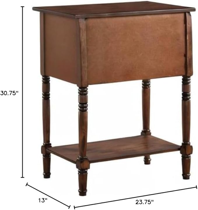 Convenience Concepts Kendra Entryway Hall Table 23.75" - 3 Storage Drawers, Traditional Console with Shelf for Decor, Office & Hallway Organizer, No Tools Assembly, Solid Wood Legs, Dark Oak