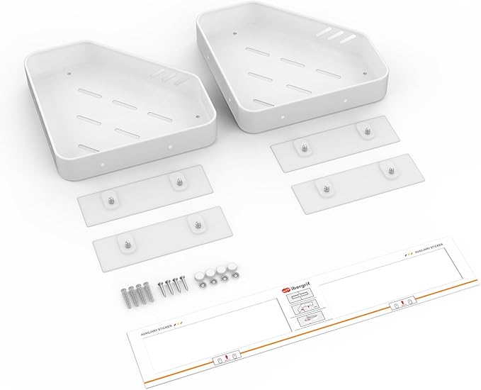 Ibergrif M34034W Bathroom Corner Shelf, Shower Caddy Corner, Bathroom Storage Shower Organizers, Self Adhesive or Wall Mounted, 2 Pack White