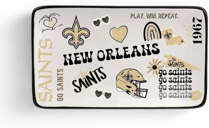 The Memory Company Officially Licensed NFL Team Spirit Ceramic Trinket Tray, Decorative Storage Catch-All, Home & Office Organizer, Gift for Football Fans