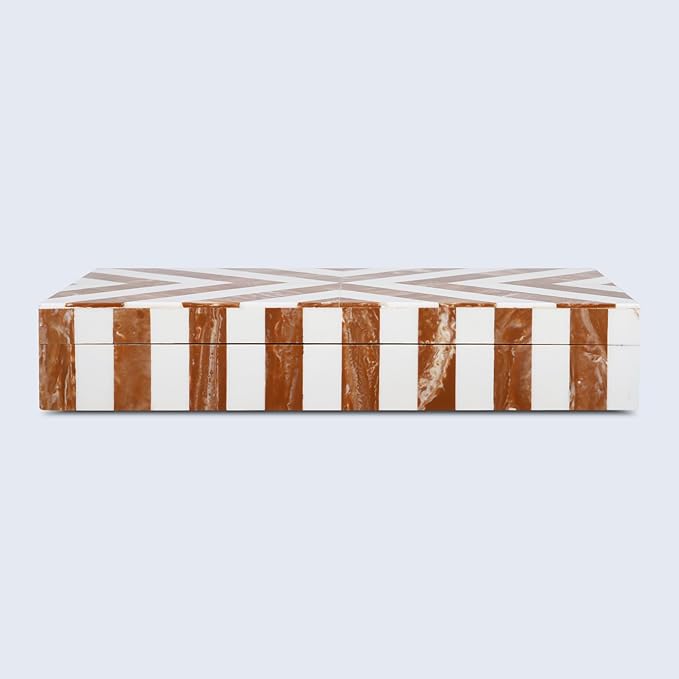 Handicrafts Home Large Decorative Storage Box 12x6â Coffee Table Organizer Box, Modern Home DÃ©cor Accent, Keepsake Memory Box, Jewelry Storage Box, Boho Decorative Box with Lid for Shelf, Mantle Decor