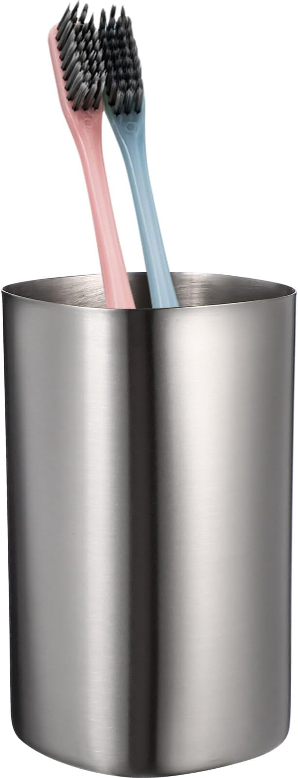 Stainless Steel Water Cup 1Pc Brushed Nickel Bathroom Drinking Tumbler Mouthwash Holder for Home & Kitchen