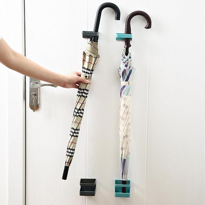 PRETYZOOM Wall Mounted Umbrella Stand with Drip Tray Creative Umbrella Shelf for Entryway Bathroom Kitchen Pp Material Organizer Rack