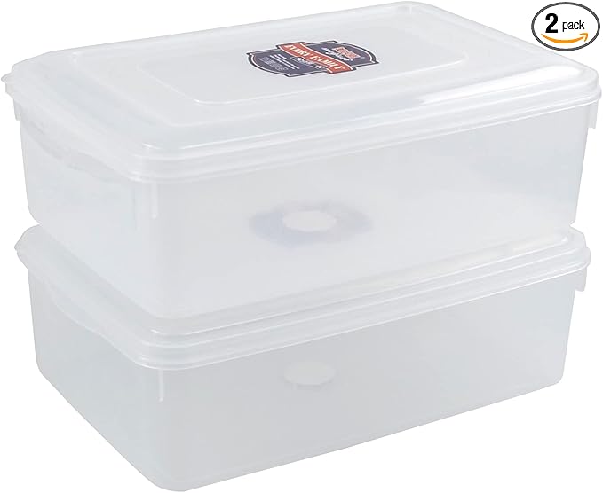 Anbers 11-Quart Clear Storage Containers Box Bin with Lid, 2-Pack