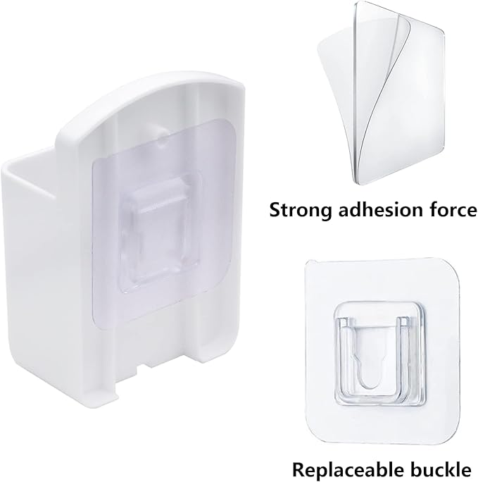 4 Pack Self Adhesive TV Air Conditioner Remote Control Holder Wall Mount Storage Box Organizer (White)