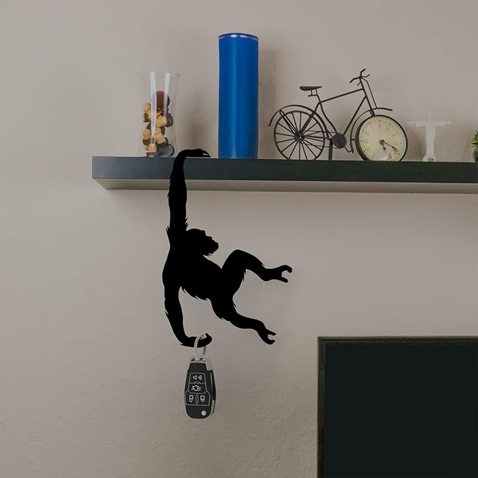 Artori Design Unique Banana Holder Balance Hook - Magic Hook for Hanging Plants Jackets Keys or Stylish Purse Hanger - Perfect for Kitchen Dorm Room Bedroom and Entryway for Home or Office (Chimp)