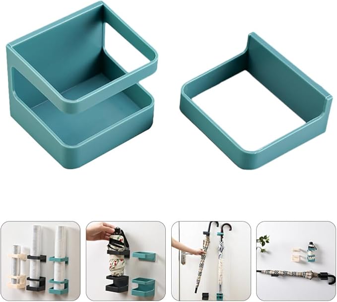 PRETYZOOM Wall Mounted Umbrella Stand with Drip Tray Creative Umbrella Shelf for Entryway Bathroom Kitchen Pp Material Organizer Rack