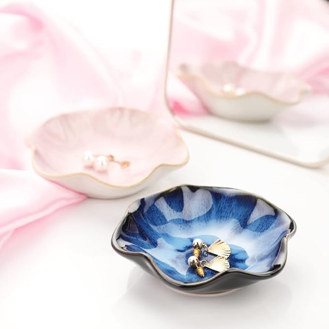 Ceramic Jewelry Dish,Leaf Jewelry Tray Key Tray,Small Ring Dish Holder Decorative Jewelry Plate Trinket Dish Catchall Tray Nightstand Decor for Entryway Table Room Decor Stocking Stuffers for Women