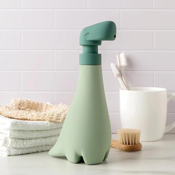 OTOTO New Soapasaurous Dino Hand Soap Dispenser - Cute Bathroom Accessories, Liquid Dish Soap Dispenser, Dinosaur, Cute Kitchen Accessories, Gifts for Kids