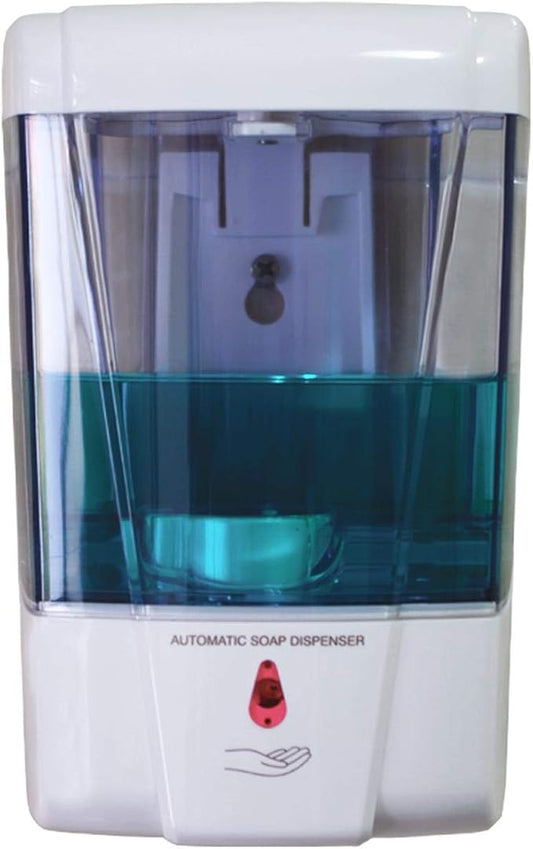 Automatic Soap Dispenser - Touchless Sensor Soap Pump,Wall-Mounted Hand Sanitizer Dispenser, Battery Operated for Hospital Offices Bathroom Hotel Commercial,Ultra-Large Capacity (600ml) White
