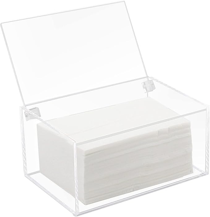 Acrylic Laundry Dryer Sheet Holder, Clear Dryer Sheets Container with Lid for Laundry Room, Clear