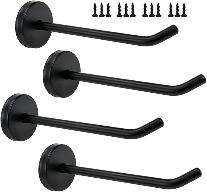 Wall Mount Hook Single Hook Stainless Steel Long Coat Hook Robe Hanger fit for Kitchen, Bedroom & Living Room 120mm/5 Length - Pack of 4