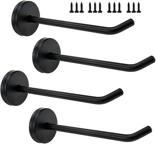 Wall Mount Hook Single Hook Stainless Steel Long Coat Hook Robe Hanger fit for Kitchen, Bedroom & Living Room 120mm/5 Length - Pack of 4