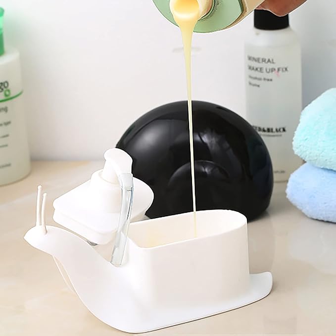 Hand Soap Dispenser 120ml Plastic Snail Soap Dispenser Kids Cute Pump Liquid Sanitizer Bottle Funny Cartoon Animal Countertop Dispenser for Bathroom Kitchen Office Toilet Hotel (Black)