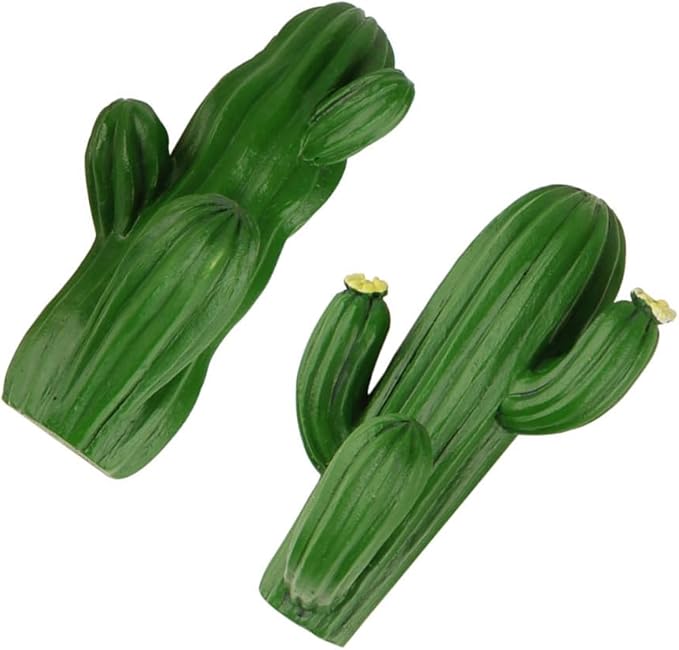 Amosfun 2-Pack Self-Adhesive Cactus Wall Hooks 3.15 X 1.77 X 1.38 Inches Creative Green Plastic Wall-Mounted Storage Hooks for Home Entryway Bathroom Decoration