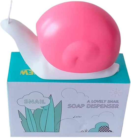 Hand Soap Dispenser 120ml Plastic Snail Soap Dispenser Kids Cute Pump Liquid Sanitizer Bottle Funny Cartoon Animal Countertop Dispenser for Bathroom Kitchen Office Toilet Hotel (Pink)