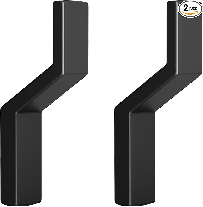 Heavy Duty Wall Hooks for Hanging, 40 lbs Single Coat Hooks & Towel Hooks Wall Mounted, Rust-Resistant Zinc Alloy Hooks for Bathroom, Mudroom, Door, Barn, Farmhouse (2, Black)
