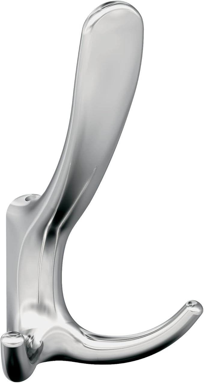Amerock HBX3701326 | Finesse Triple Prong Decorative Wall Hook | Polished Chrome Hook for Coats, Hats, Backpacks, Bags | Hooks for Bathroom, Bedroom, Closet, Entryway, Laundry Room, Office
