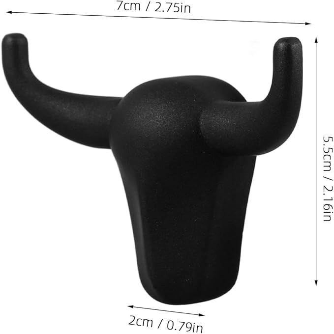 Luxshiny Bull Horn Metal Coat Hook Decorative Wall Mounted Iron Hook for Entryway Keys Bags Towels 2.75X2.16 Inches Sturdy Rustic Storage Solution