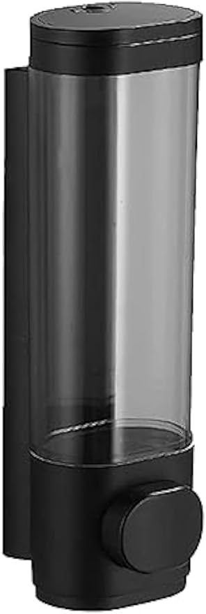 1-Chamber Soap Dispensers Wall Mount,400ml Bathroom Shower Pump Dispenser,Press Manually Lotion Shower Soap Dispenser Usefor Home,Bath,Kitchen,Hotels,Restaurants(Black)