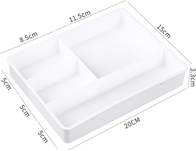 ZJchao Drawer Organizers, Classification Bathroom Drawer Organizer Bathroom and Storage Divider Tray for Office (White)