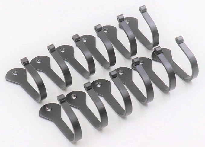 THDC Nail Hooks, Vintage, Rustic Curved Metal Fasteners – Decorative Colonial Wall Décor, Heavy Duty Wall Hooks, Hangers for Keys, Coats, Robe, Bags, Home, Kitchen Set of 12 (Big 2.5")