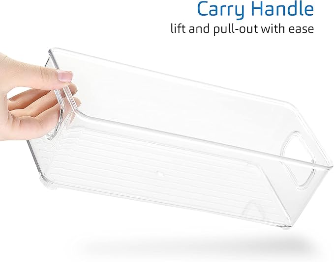 StorageBud Pantry Organization And Storage - Refrigerator Organizer Bins - Stackable Clear Fridge & Freezer Organizer Bins - Great Bins For Pantry, Storage, Organizer, Fridge, Freezer, & More