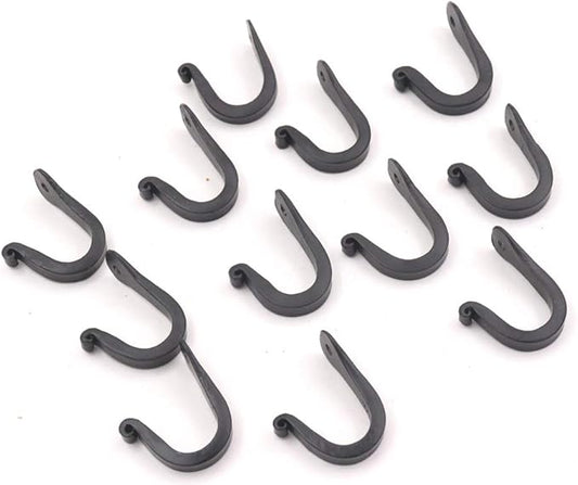 THDC Nail Hooks, Vintage, Rustic Curved Metal Fasteners – Decorative Colonial Wall Décor, Heavy Duty Wall Hooks, Hangers for Keys, Coats, Robe, Bags, Home, Kitchen Set of 12 (Small 1")