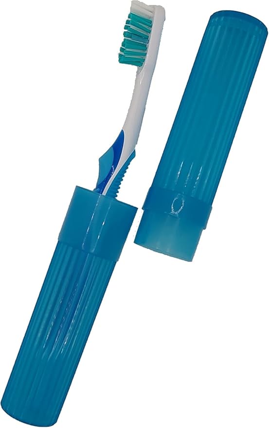 Toothbrush Holder - Blue, Made in USA, with Ventilation Holes, for Toothbrush Covers, Toothbrush Holder, Toothbrush Soft, Durable Design, Hygienic Bathroom Accessory