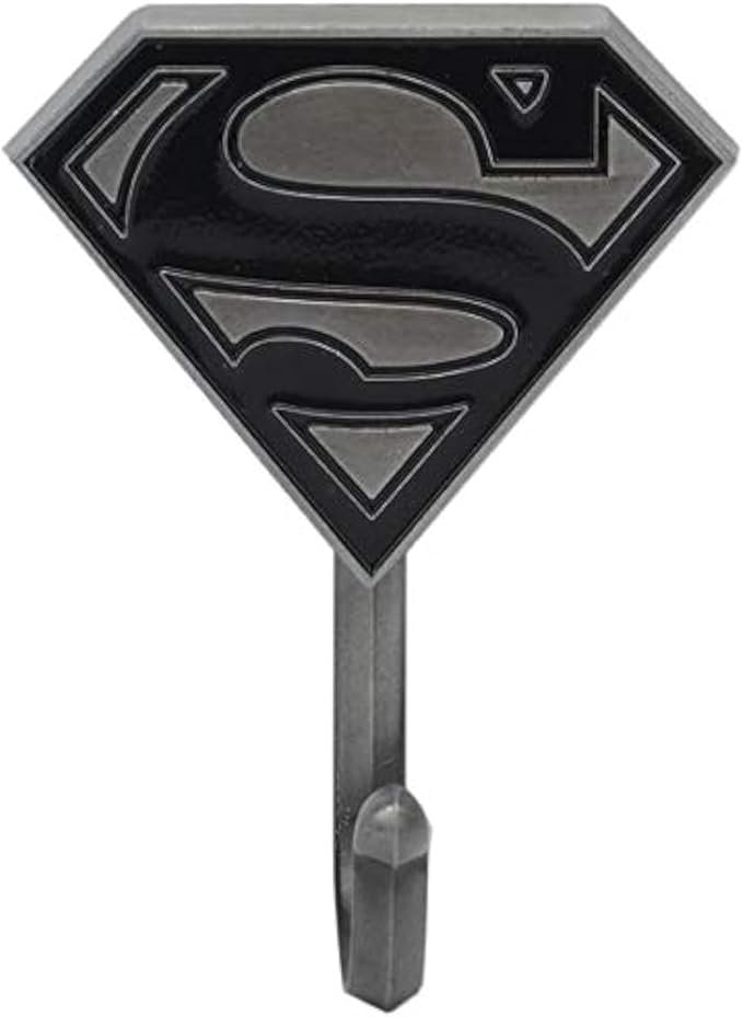 Open Road Brands DC Comics Superman Logo Cast Iron Wall Hook - Superman Hook for Coats, Jackets, Keys and More