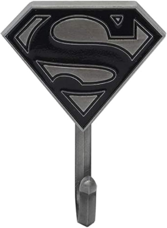 Open Road Brands DC Comics Superman Logo Cast Iron Wall Hook - Superman Hook for Coats, Jackets, Keys and More