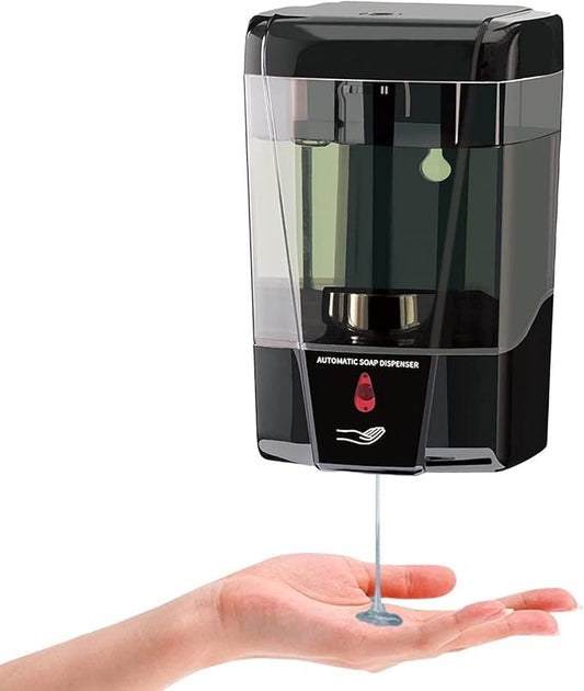 Automatic Soap Dispenser-Touchless Sensor Soap Pump, Wall-Mounted for Hospital,Airport,Kitchen,Bathroom,Hotel,Ultra-Large Capacity (600ml) (Black)