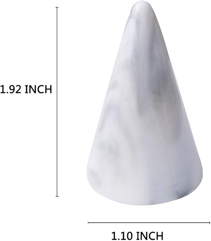oskas Modern Marble Ring Holder Tower Ceramic Cone Shape Decorative Display Stand for Jewelry /Wedding Grey&Grey 2pcs set