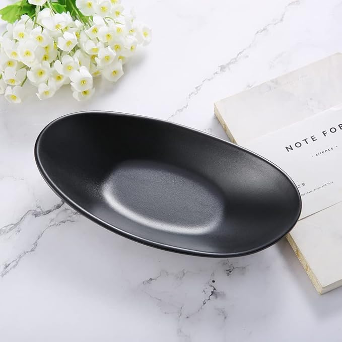 Black Ring Dish Centerpiece Jewelry Tray Key Tray Organizer for entryway, Dresser Decor Key Dish Jewelry Bowl Decorative Dish (Big Oval)