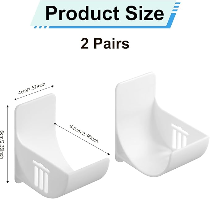2 Pairs Plastic Bag Holder, No Punching Trash Bag Holder Wall Mounted Plastic Bag Organizer White Garbage Bag Dispenser Grocery Bag Holder for Home Kitchen Storage and Organization