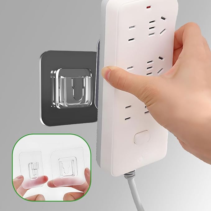 Koja 10 Pairs Snap Buckle Adhesive Stick-on Hooks for Power Strips, Remote Controls, Framed Photos and Wall Art for Bathroom, Shower, Outdoor, Kitchen, Home Improvement, Utility Room