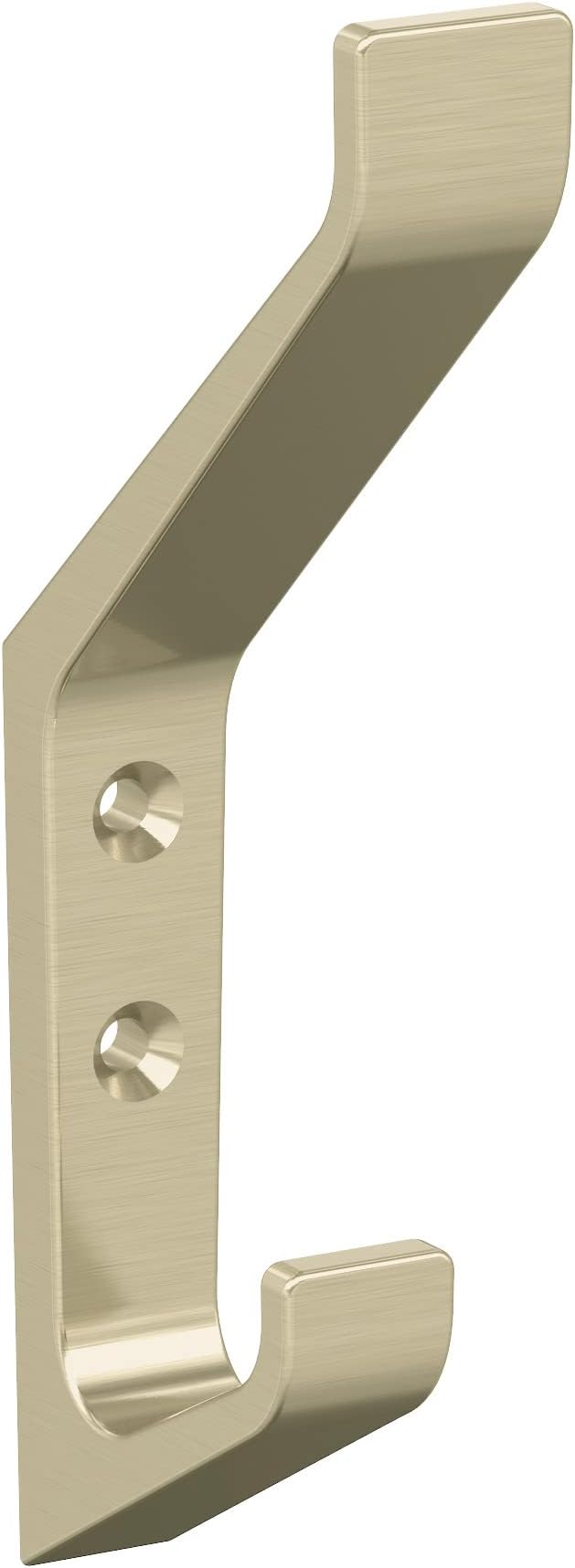 Amerock H37003BBZ | Emerge Double Prong Decorative Wall Hook | Golden Champagne Hook for Coats, Hats, Backpacks, Bags | Hooks for Bathroom, Bedroom, Closet, Entryway, Laundry Room, Office