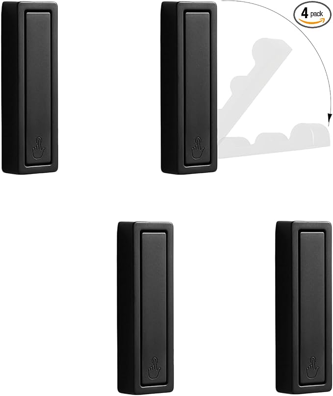 4PCS Folding Coat Hooks, Heavy Duty Wall Hooks Made of Zinc Alloy with Fixing Accessories, Foldable Wall Hooks for Hanging Clothes, Keys, Towels (Black)