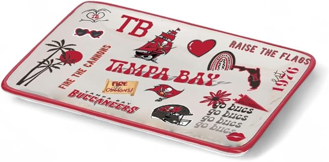 The Memory Company Officially Licensed NFL Team Spirit Ceramic Trinket Tray, Decorative Storage Catch-All, Home & Office Organizer, Gift for Football Fans