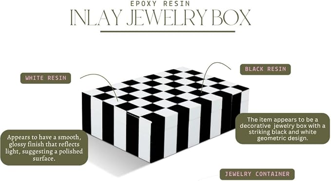 Decorative Storage Box, Handmade Chevron Pattern, Boho Style, Multipurpose Gift Box (black white Shatranj, 12X4X2.5 Inch)