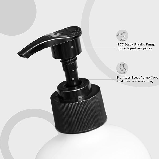 MOMEEMO Soap Dispenser Bathroom Set, Contains Hand and Lotion Dispenser, Suitable for Black and White Bathroom Decor. (Black & White)
