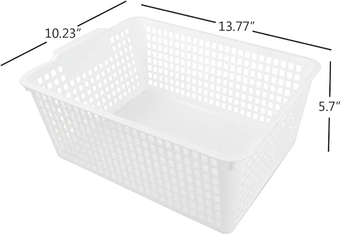 3-pack Plastic Organizer Bins, Large Storage Basket Bins