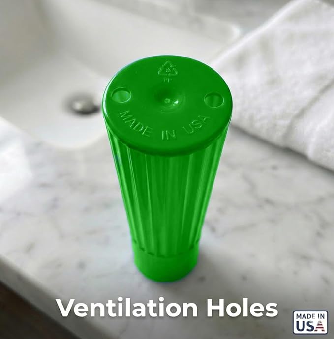 Toothbrush Holder (Green) - Made in USA, with Ventilation Holes, for Toothbrush Covers, Toothbrush Holder, Toothbrush Soft, Durable Design, Hygienic Bathroom Accessory