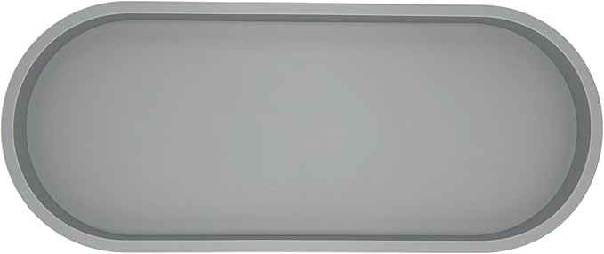 Happitasa Premium 12â x 5â Silicone Vanity Tray | Sink and Surface Organizer with Sturdy Non-Slip Base | Heat Safe, Dishwasher Safe (Grey)